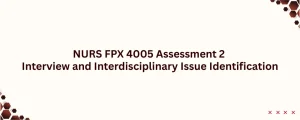 NURS FPX 4005 Assessment 2 Interview and Interdisciplinary Issue Identification